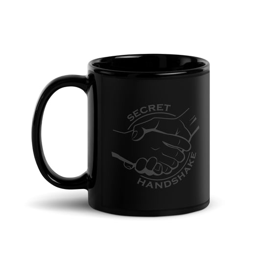 Secret Handshake Stealth Black Mug