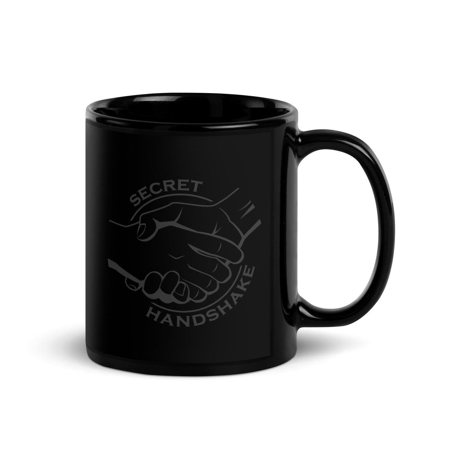 Secret Handshake Stealth Black Mug